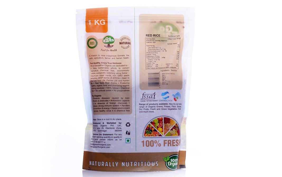 Go Earth Organic Red Rice    Pack  1 kilogram